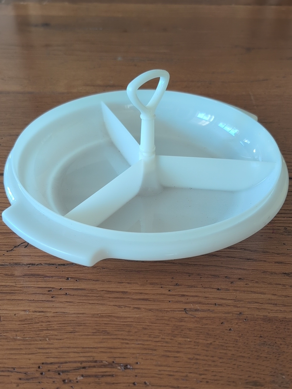 Tupperware Suzette White Three-Section Divided Serving Dish